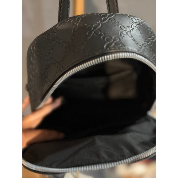 Nine West Mini Backpack Black Embossed Logo Purse With Keychain Wallet main image 4